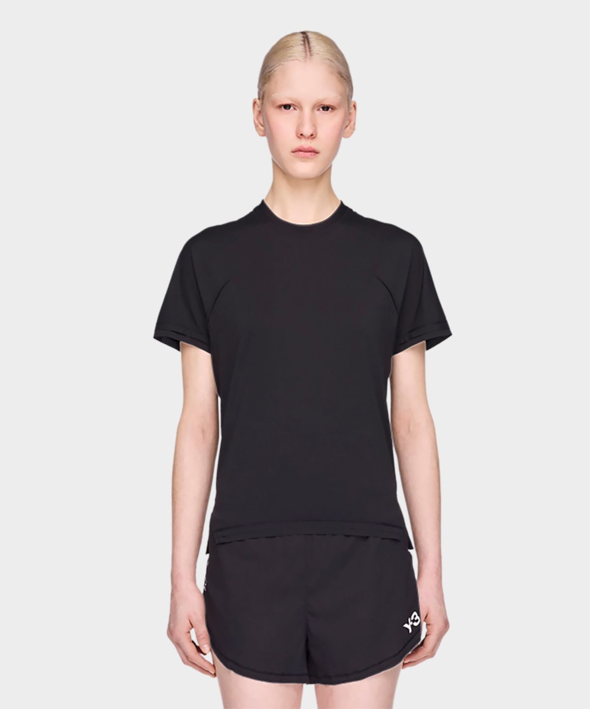 와이쓰리(Y-3) (W) W 러닝 숏 슬리브 티셔츠 블랙 W RUN SS TEE RC BLACK