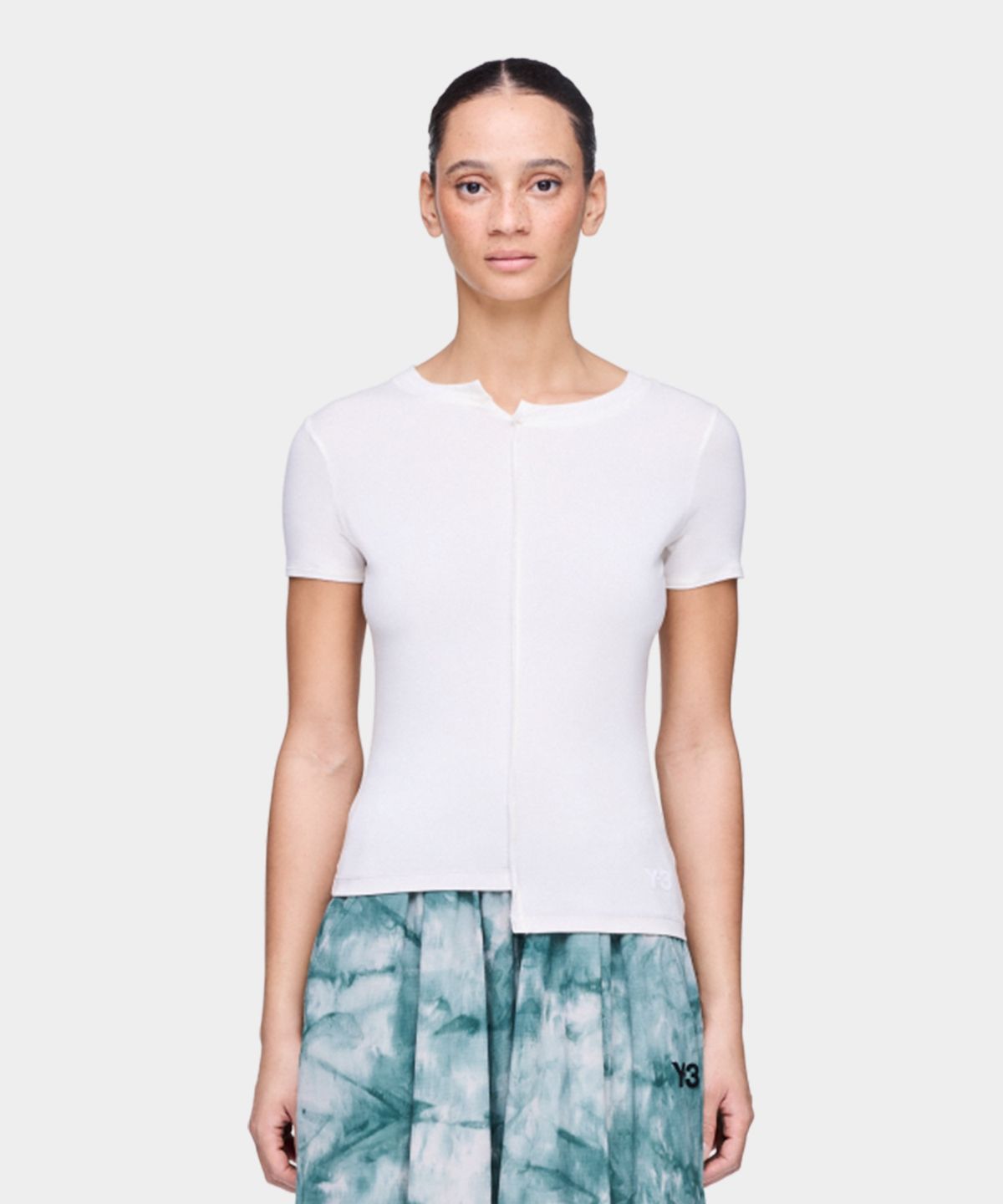 와이쓰리(Y-3) (W) 딥 다이 피티드 티셔츠 화이트 W DD FTD TEE CHALK WHITE
