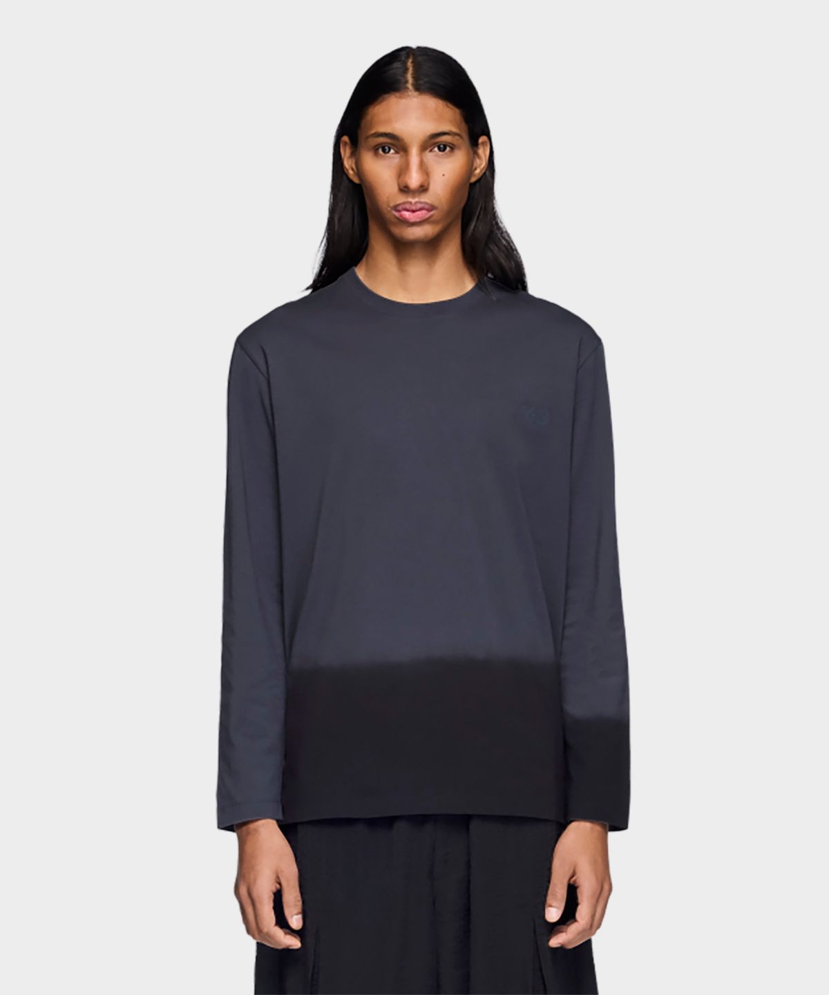 와이쓰리(Y-3) (U) 딥트 롱 슬리브 티셔츠 그레이 U DIP LS TEE NIGHT GREY/BLACK