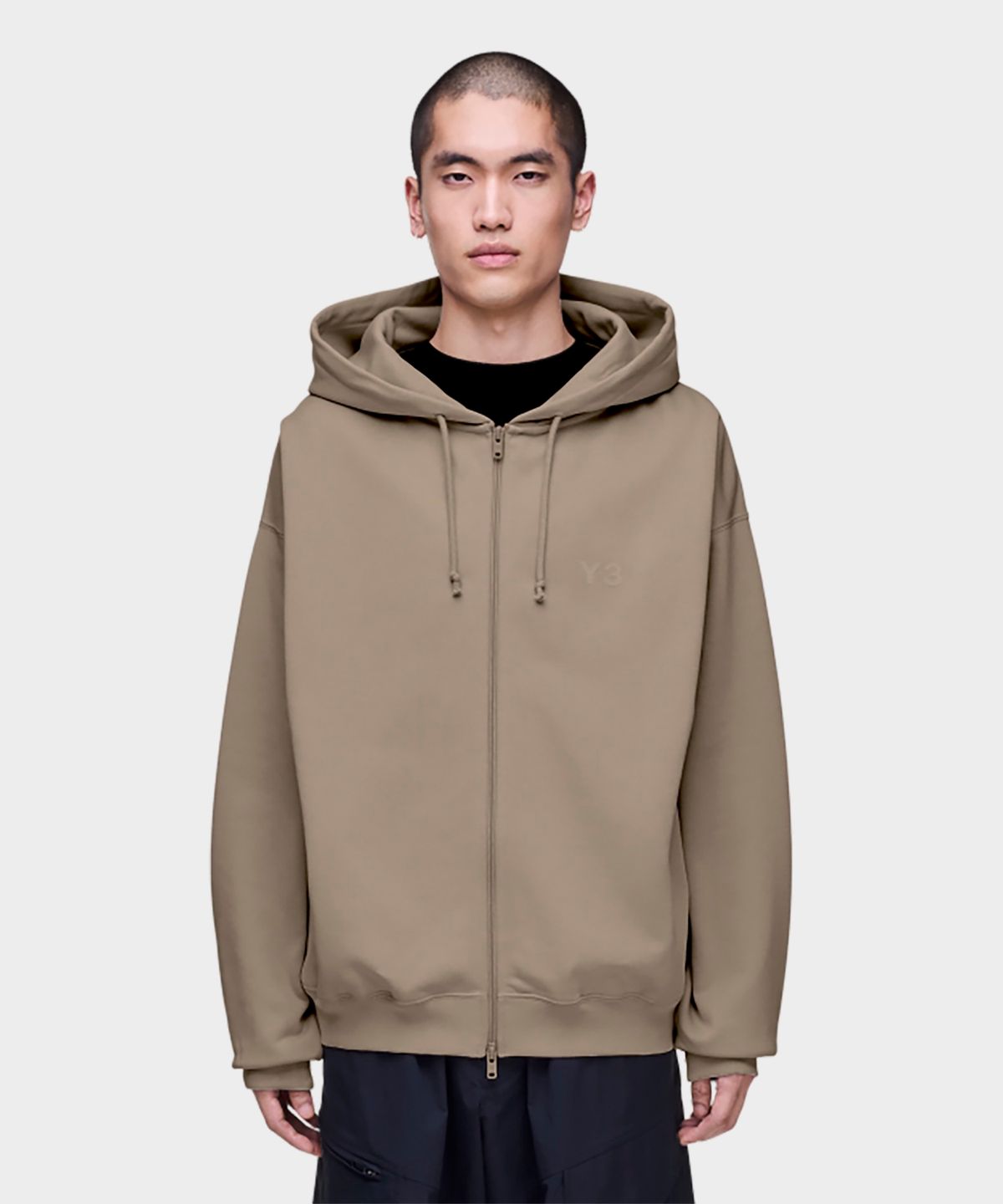 와이쓰리(Y-3) (U) 브러시드 테리 집 후디 라이트 브라운 FL ZIP HODDIE LIGHT BROWN