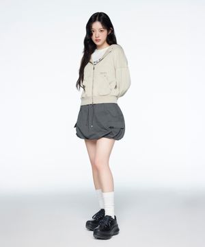 우먼스 카고 벌룬 미니 스커트 차콜 SDFLKCQ51CHL