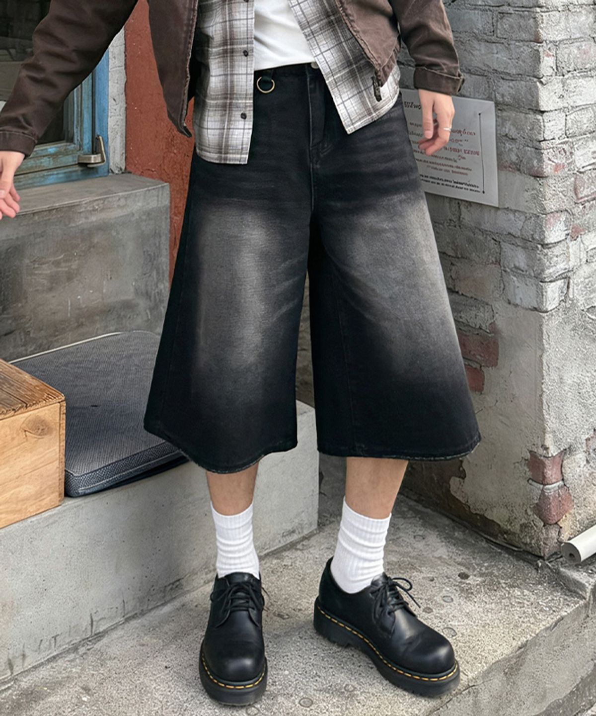 아티스트웨어(ARTISTWEAR) [ATW] 다크애쉬 데님 버뮤다팬츠