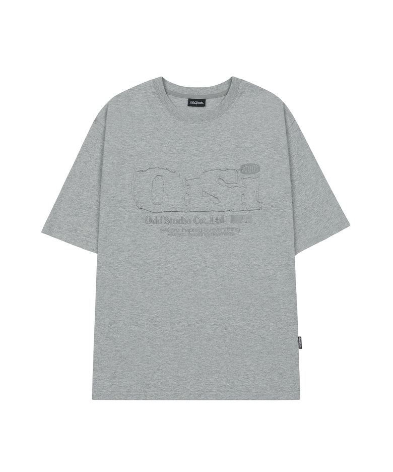 ODSD 피그먼트 데미지 티셔츠 - GRAY MELANGE
