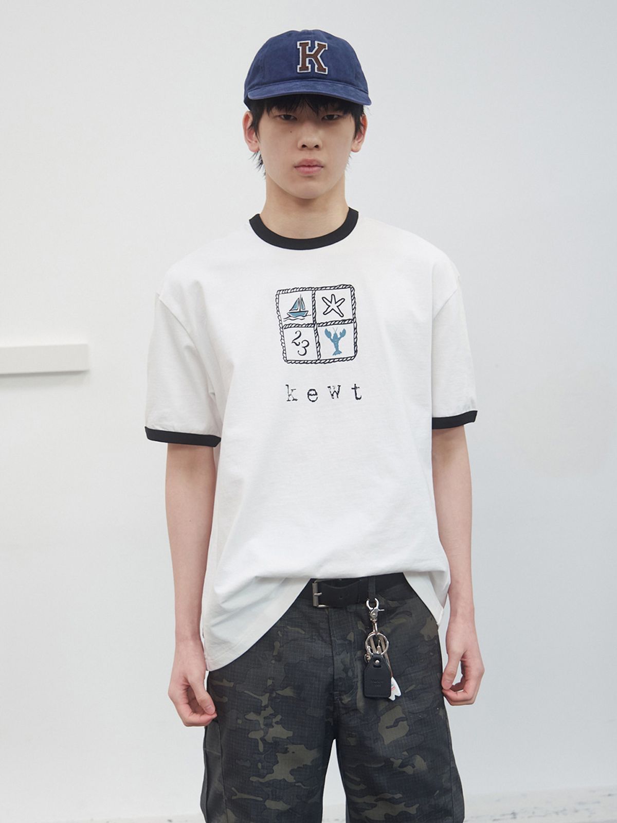 기준 맨(KIJUN MEN) Kewt Ringer Tee Off-White