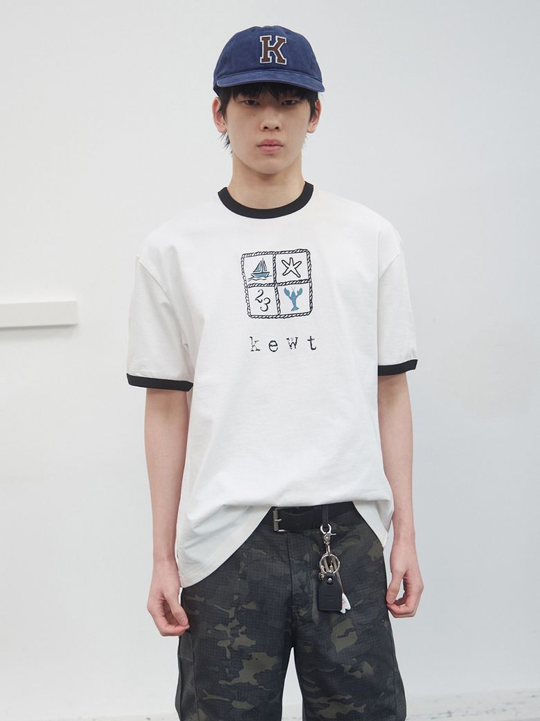 Kewt Ringer Tee Off-White