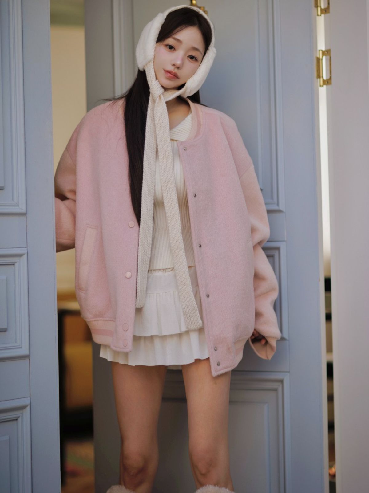 카인다미(KINDAME) 배색 바시티 자켓