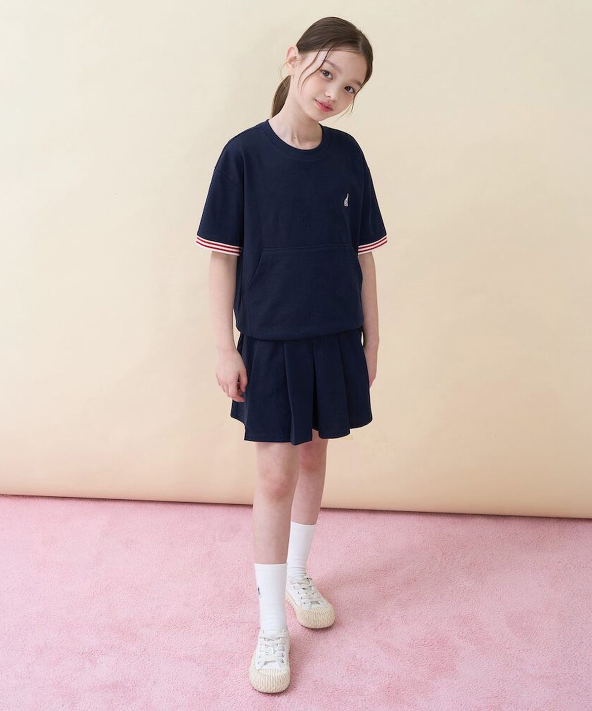 빈폴 키즈(BEANPOLE KIDS) 여아 포켓 포인트 피케 상하 세트 - 네이비 (BI6342G05R)