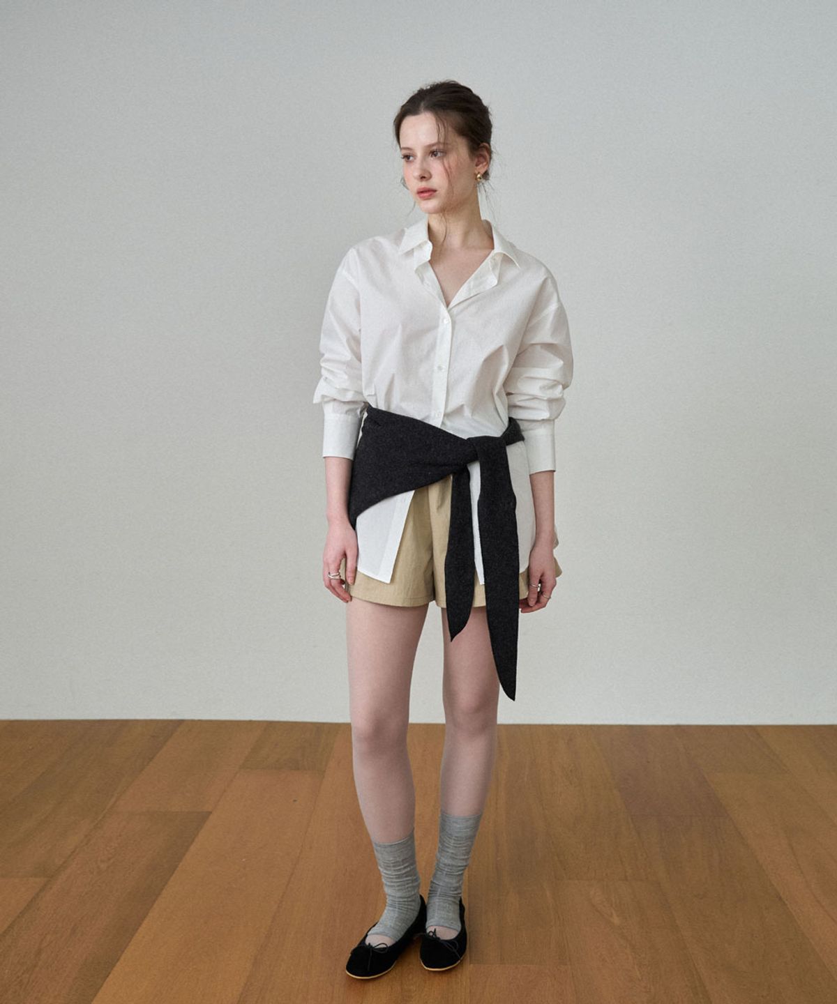 페르브(FERV) Cotton A-line Shorts - Beige