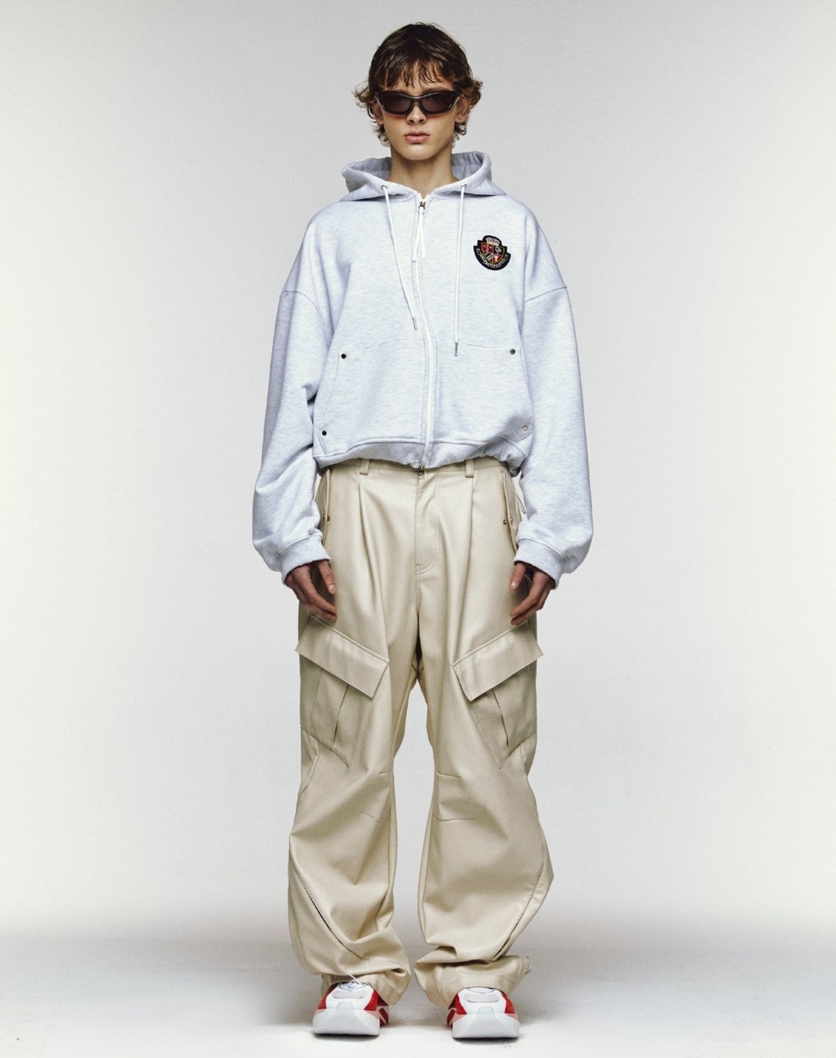 오디너리피플(ORDINARY PEOPLE) RE : New Destroy Crop Hood Zip-Up [MELANGE]