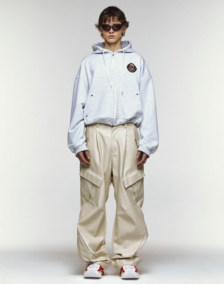 RE : New Destroy Crop Hood Zip-Up [MELANGE]