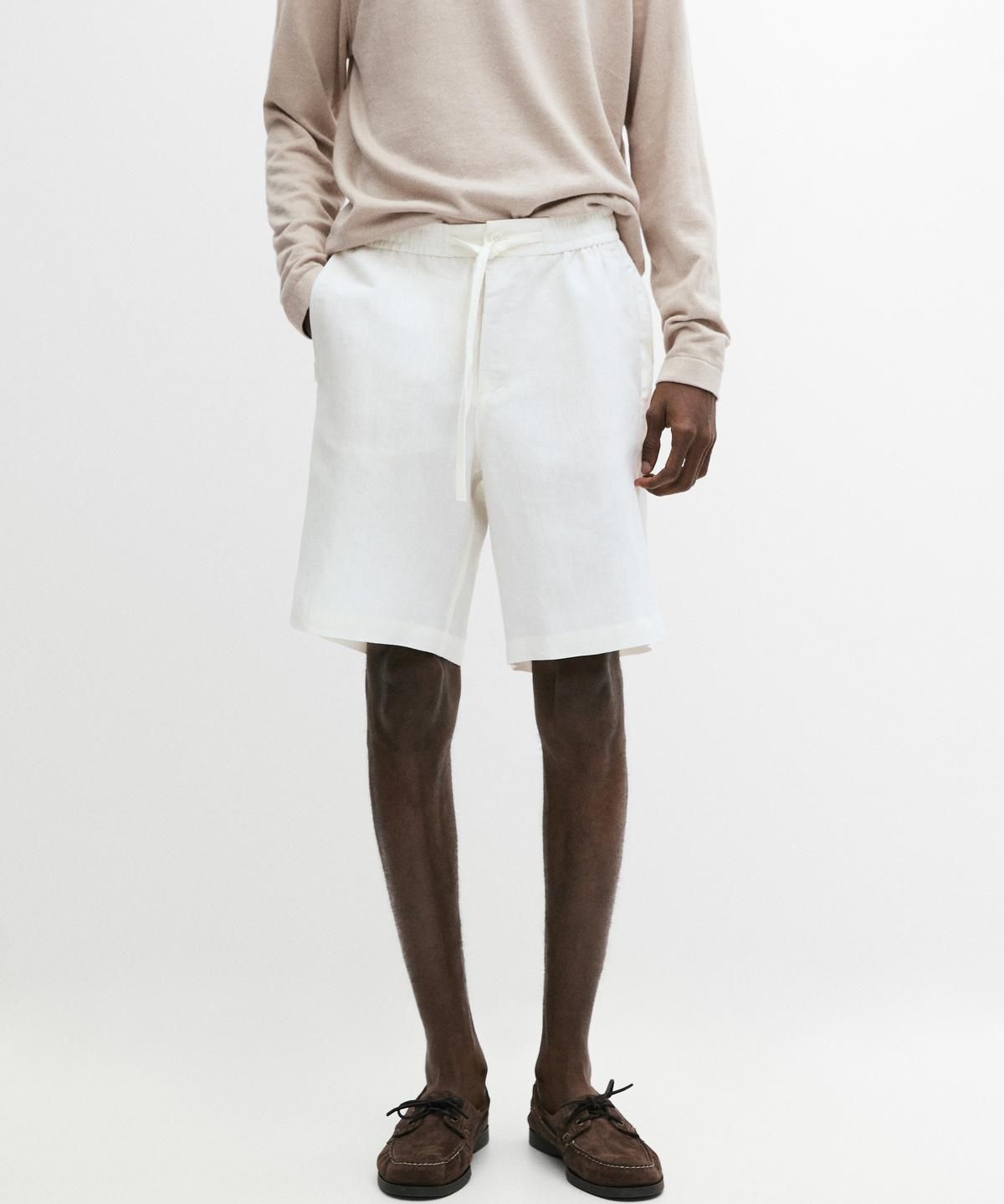 마시모두띠(MASSIMO DUTTI) 100% 린넨 버뮤다 쇼츠
