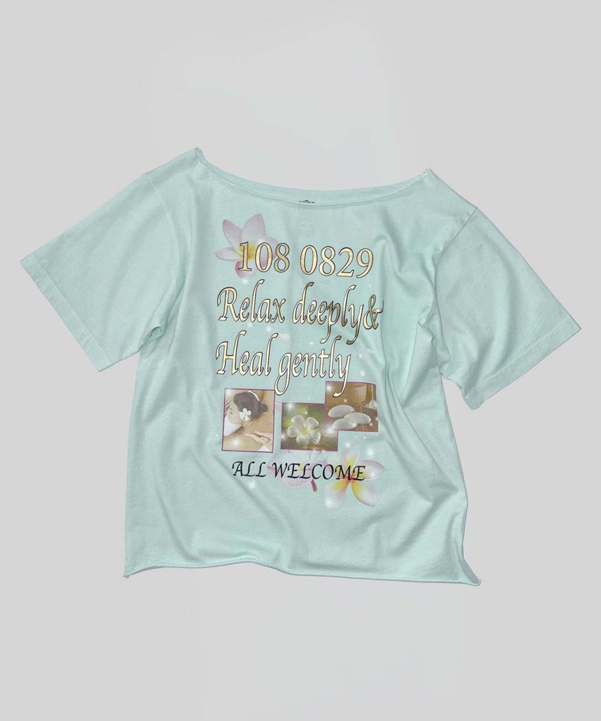 스컬프터(SCULPTOR) Healing Off-Shoulder Tee Baby Blue
