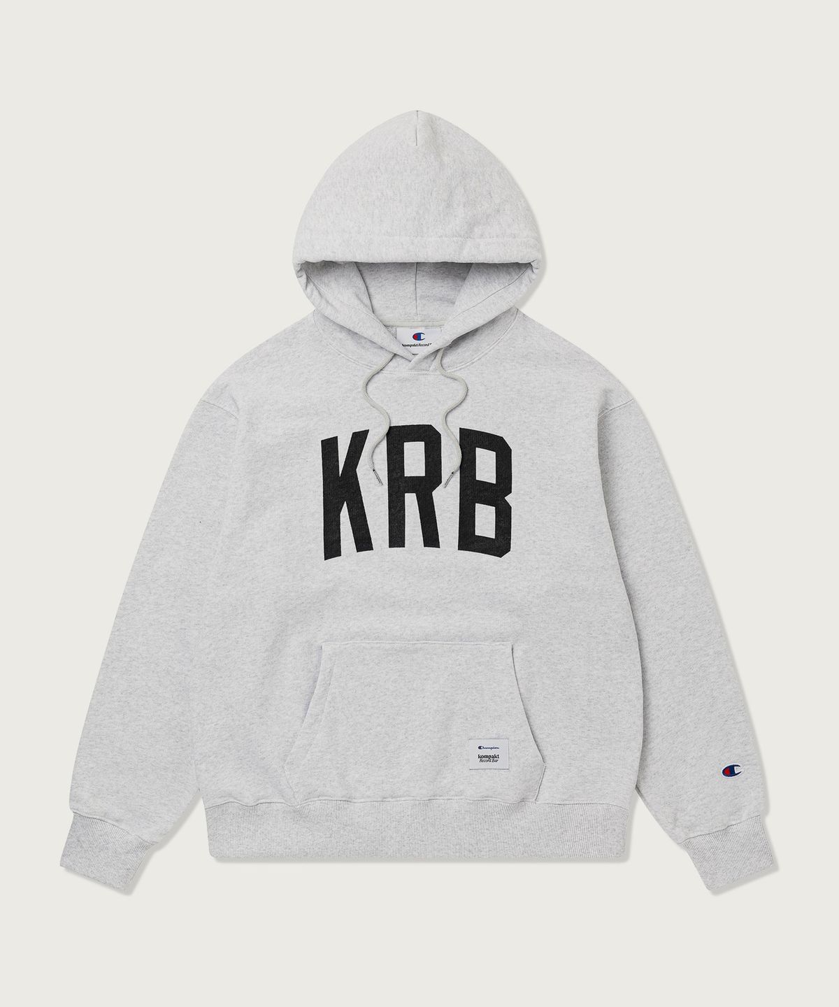 챔피온(CHAMPION) 챔피온 X 콤팩트레코드바 빅 로고 후드 티셔츠 Light Grey