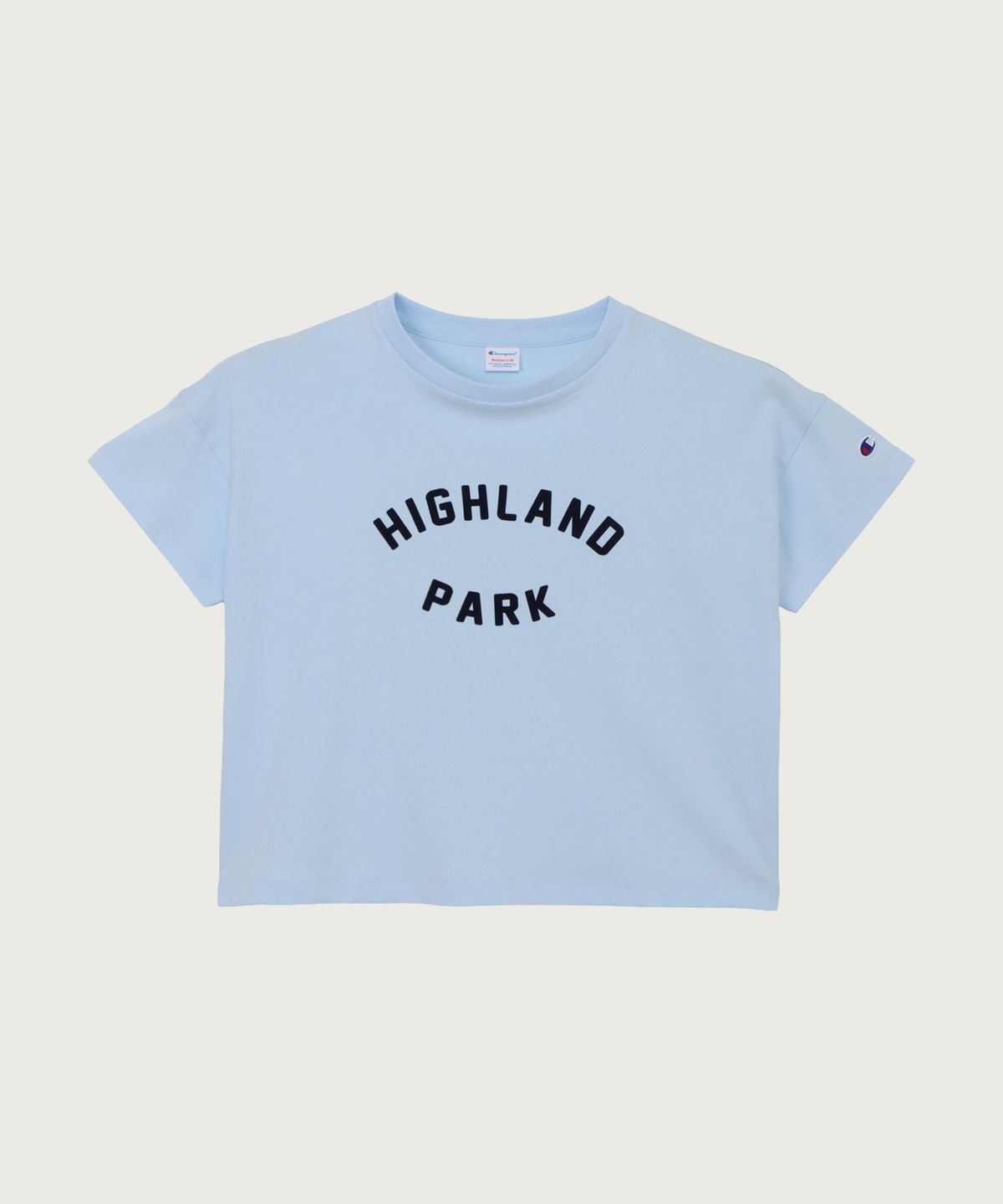 챔피온(CHAMPION) 여성 뉴욕 레터링 반팔 티셔츠 Light Blue