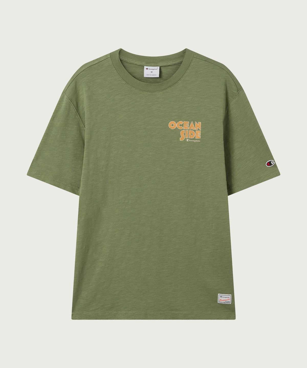 챔피온(CHAMPION) 서핑 슬럽 프린트 티셔츠 Olive