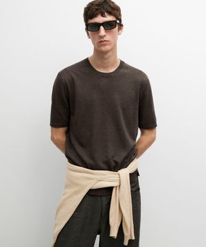Lightweight 100% linen knit T-shirt