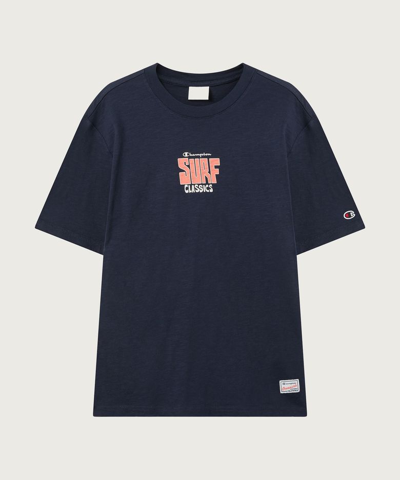 서핑 슬럽 프린트 티셔츠 Navy