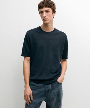 Lightweight 100% linen knit T-shirt