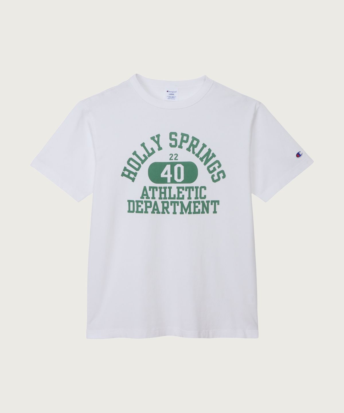 챔피온(CHAMPION) 베이직 가먼트워싱 아치 그래픽 티셔츠 Green