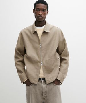 100% linen jacket with collar detail