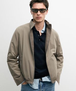 Short reversible linen blend jacket