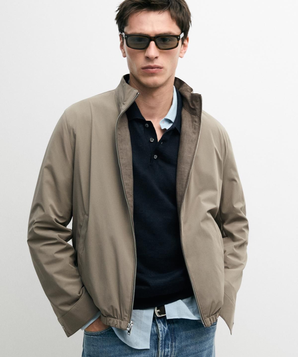 마시모두띠(MASSIMO DUTTI) 리버서블 린넨 블렌드 숏 재킷