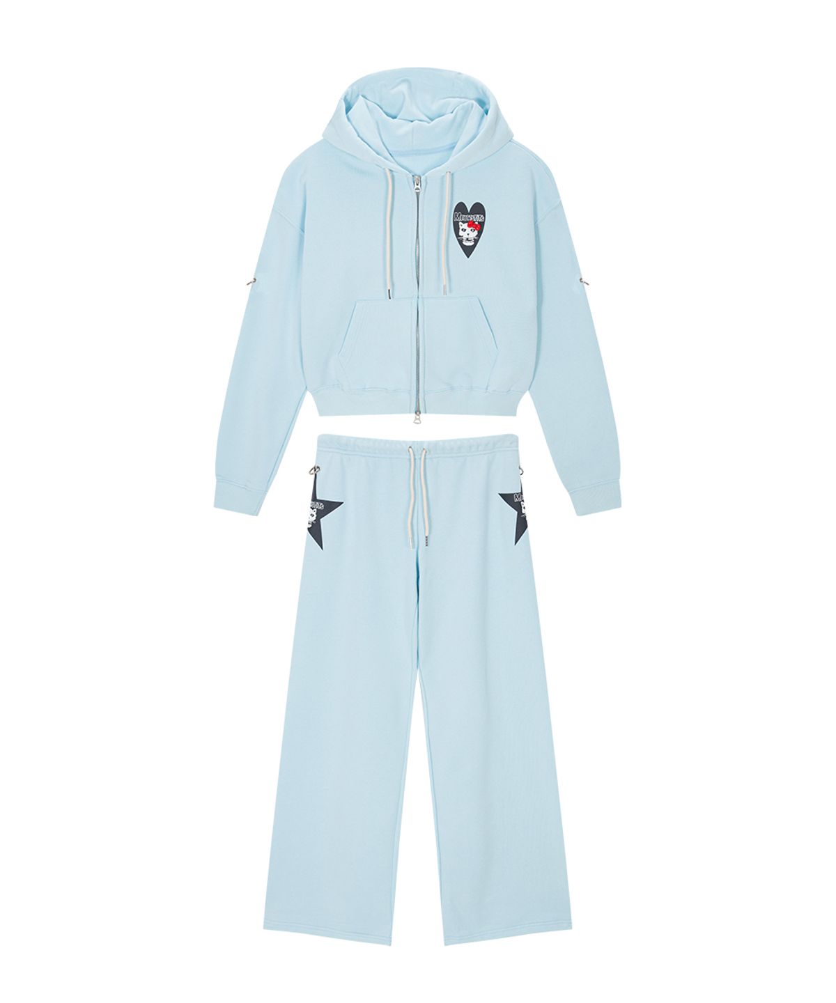 하이타이드 프랭키(HIGHTIDEFRANKIE) MEOWSFITS Hoodie Pants Set Sky Blue