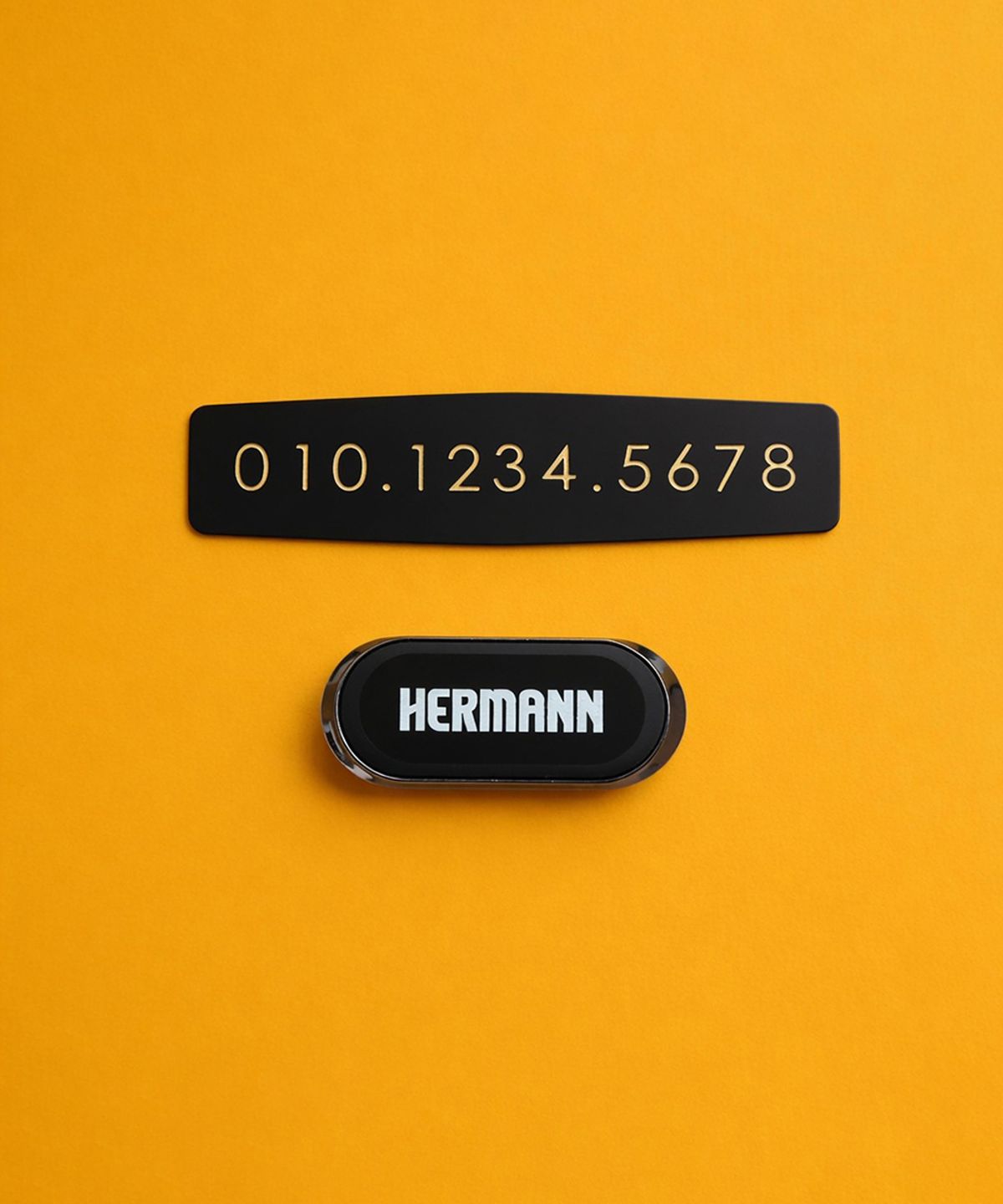 헤르만(HERMANN) 이태리 가죽 트리플 M 넘버태그 자동차 자석 마그넷 주차번호판