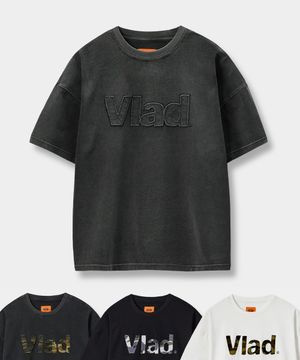 VLAD 컷오프 아플리케 반팔 티셔츠_4 COLOR