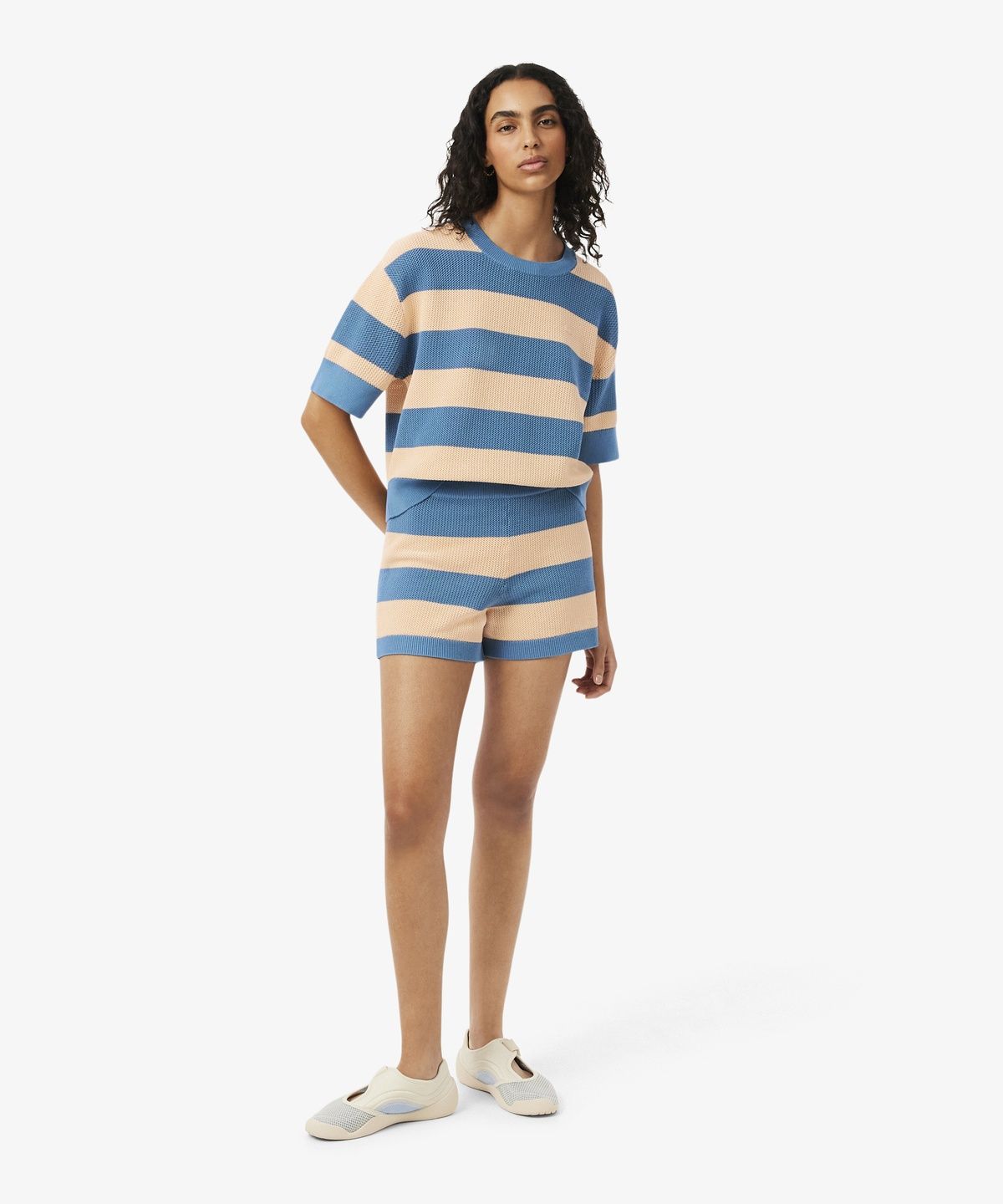 라코스테(LACOSTE) 여성 볼드 스트라이프 쇼츠 GF9891-56G 4IP