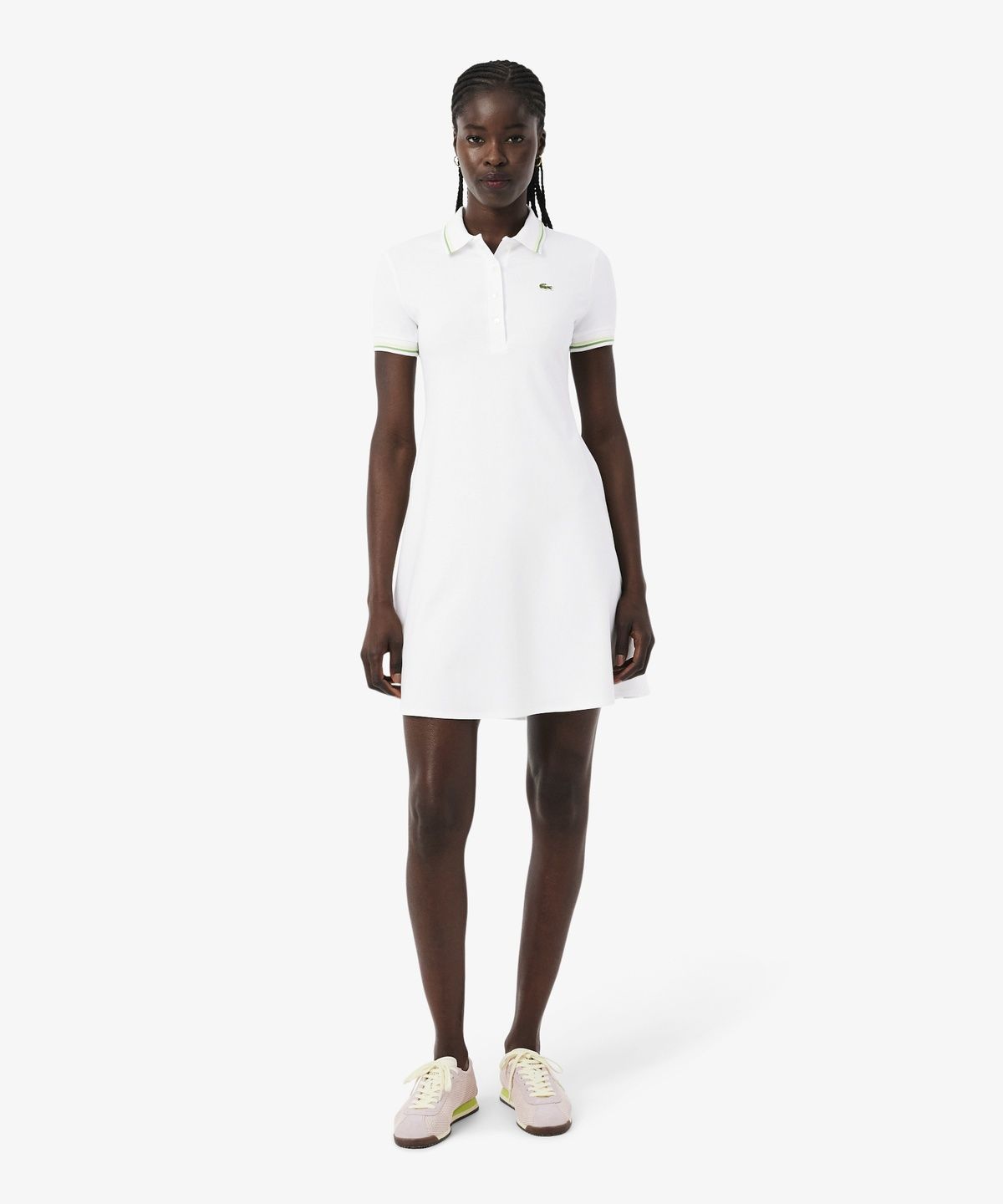 라코스테(LACOSTE) 여성 티핑 디테일 폴로 드레스 EF5288-56G 3SM