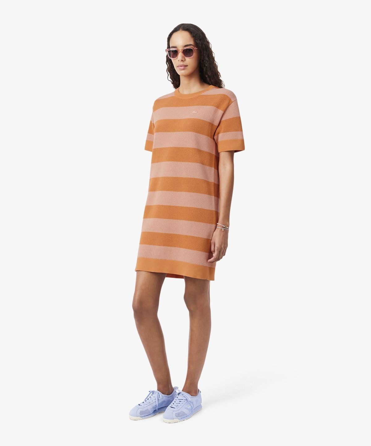 라코스테(LACOSTE) 여성 볼드 스트라이프 반팔 드레스 EF5021-56G 4IM