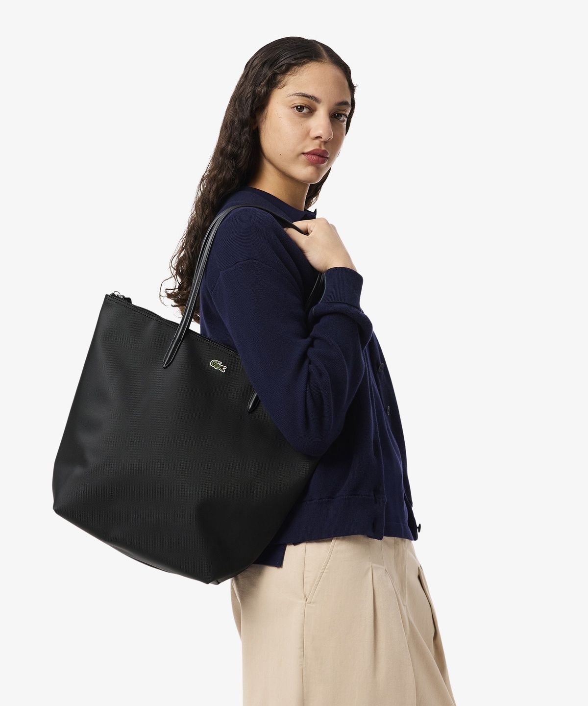 라코스테(LACOSTE) 여성 L.12.12 컨셉 세로형 미디움 쇼퍼백 NF1890P56G 000