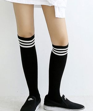 [2개 세트]1308 니삭스 긴 무릎 양말 프레피양말