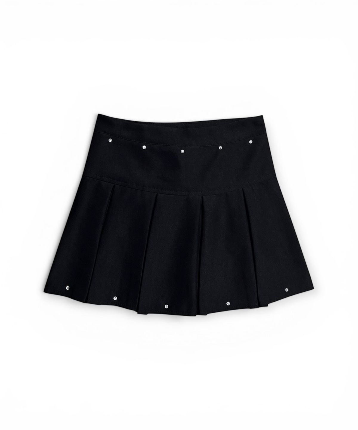 본슬리피(BORN SLIPPY) Crystal Stud Pleated Mini Skirt (Black)