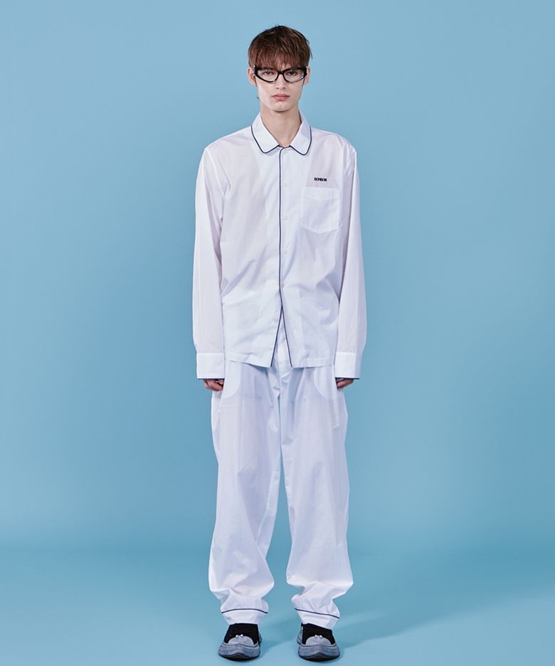 (U) 슬리피 존스 본봄 헨리 파자마 세트 엔드 온 엔드 화이트 BONBOM HENRY PAJAMA SET END ON END WHITE