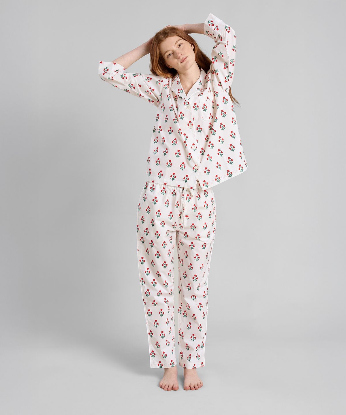 슬리피 존스(SLEEPY JONES) (W) 마리나 파자마 세트 포피 프린트 크림 MARINA PAJAMA SET POPPY PRINT CREAM