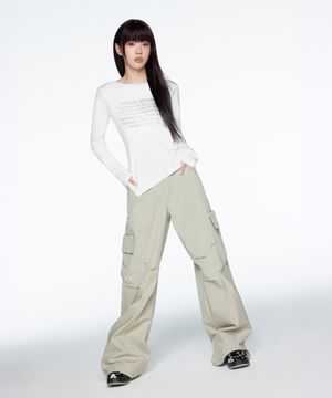 우먼스 카고 와이드 팬츠 라이트카키 SDFLWCQ52LKH