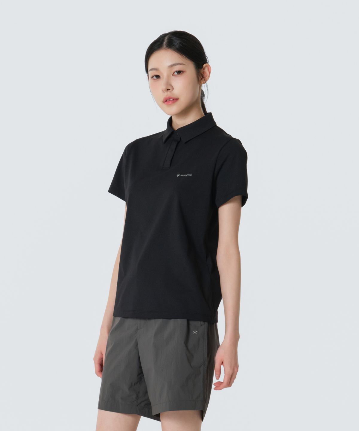 스노우피크 어패럴(SNOWPEAK APPAREL) 퀵드라이 여성 반팔 폴로 티셔츠 (S26MWTPS15) Black