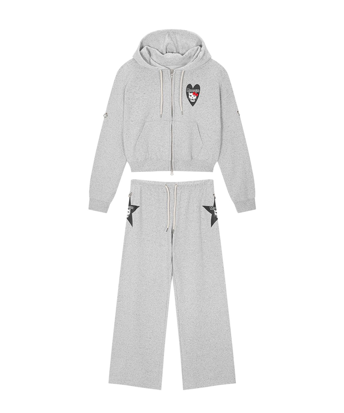 하이타이드 프랭키(HIGHTIDEFRANKIE) MEOWSFITS Hoodie Pants Set Gray