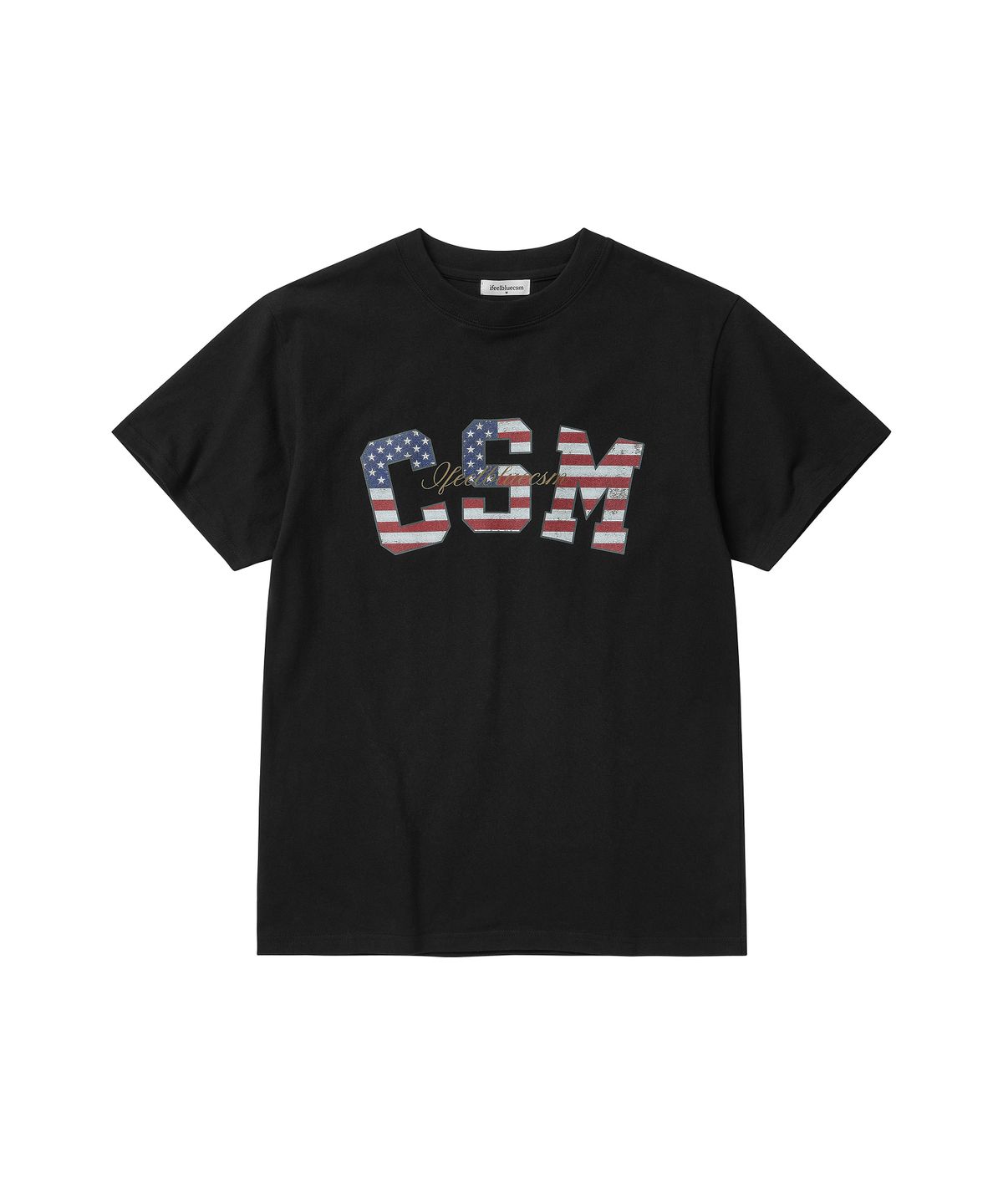 아이필블루씨에스엠(IFEELBLUECSM) CSM USA Graphic Logo T-Shirt Black