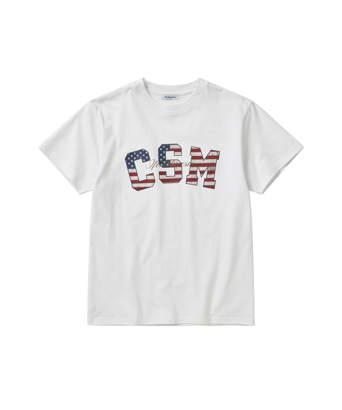 아이필블루씨에스엠(IFEELBLUECSM) CSM USA Graphic Logo T-Shirt White