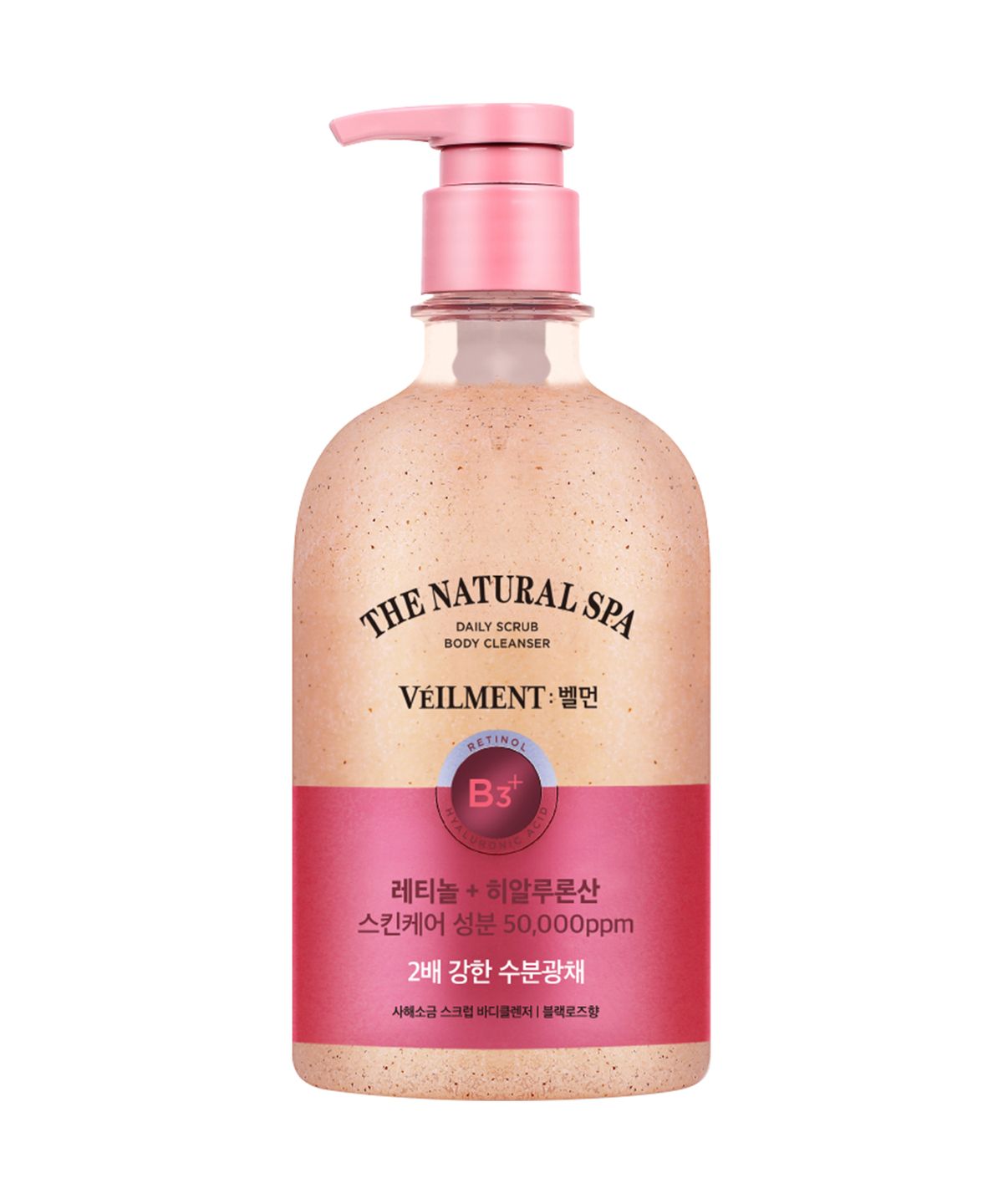 벨먼(VEILMENT) 스파 수분광채 스크럽 바디워시 블랙로즈 600ml