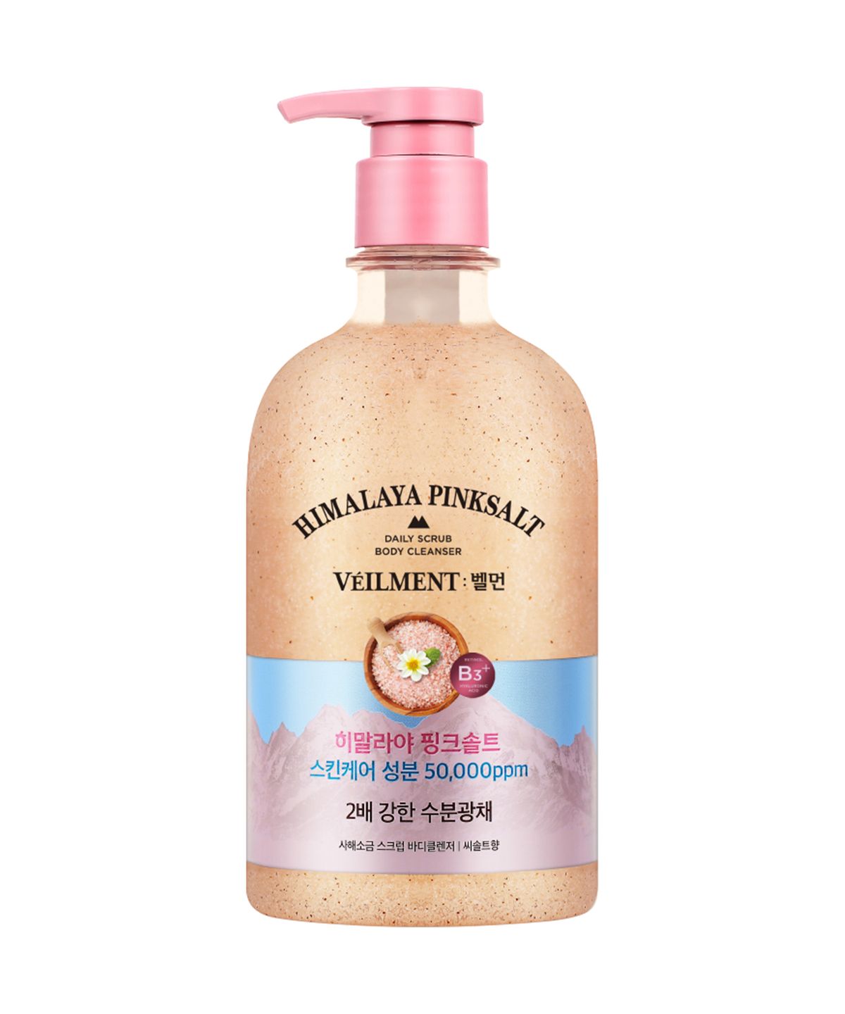 벨먼(VEILMENT) 스파 수분광채 스크럽 바디워시 히말라야 핑크솔트 600ml