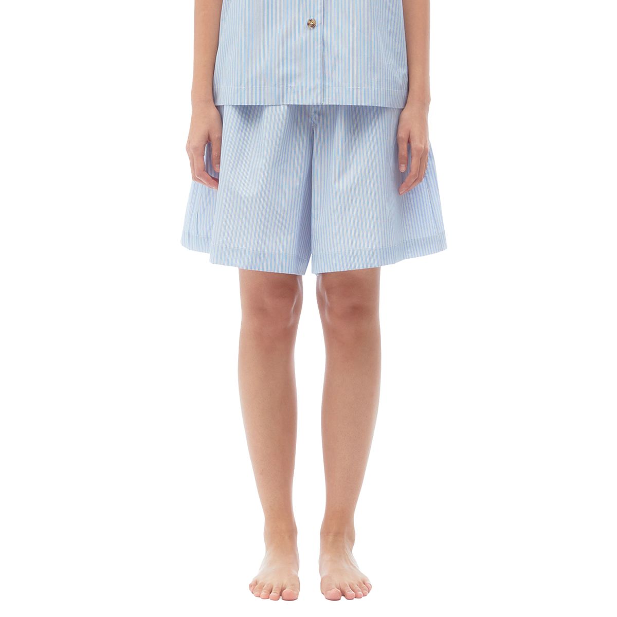 후포(HOOPOE) flare cotton shorts_Boyfriend Stripe