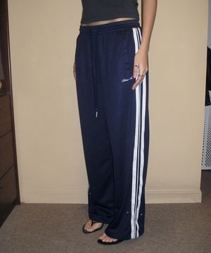 핀 메쉬 트랙 팬츠-네이비