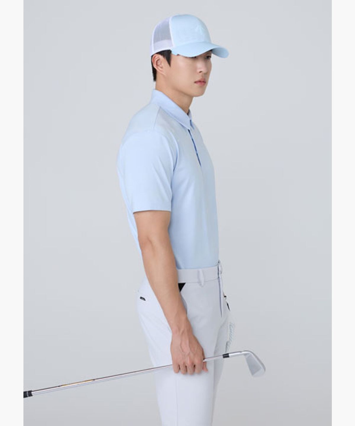 데상트 골프(DESCENTE GOLF) 남성 전판 패턴 카라 반팔 티셔츠  DR22MFTS4V