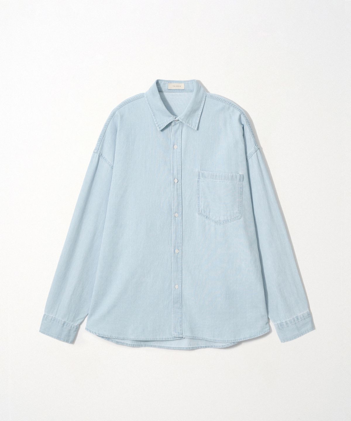 이지오(EZIO) Relaxed Denim Shirt_Skyblue