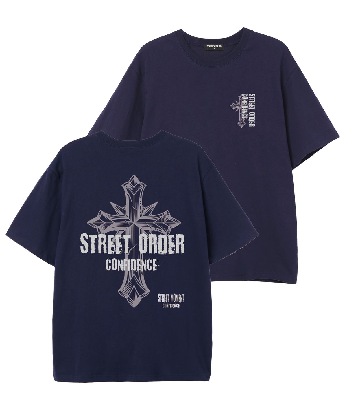 밴웍스(VANNWORKS) CROSS STREET 반팔티셔츠 (VS0227) 네이비