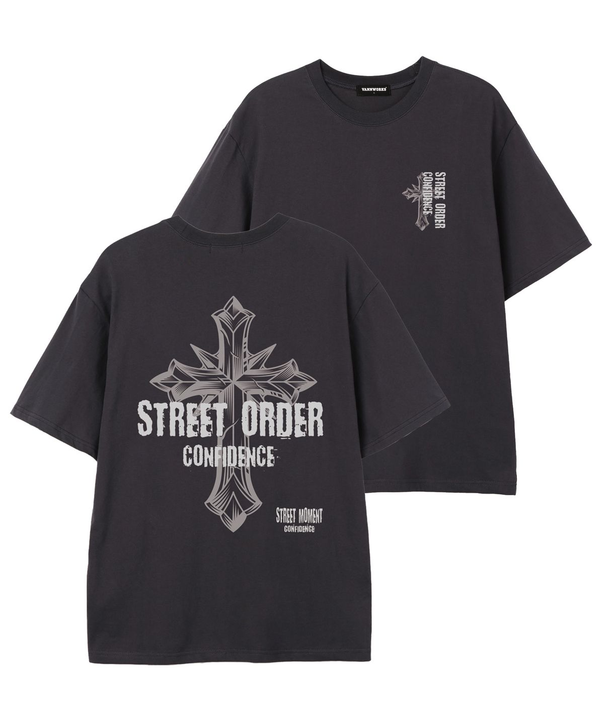밴웍스(VANNWORKS) CROSS STREET 반팔티셔츠 (VS0227) 차콜